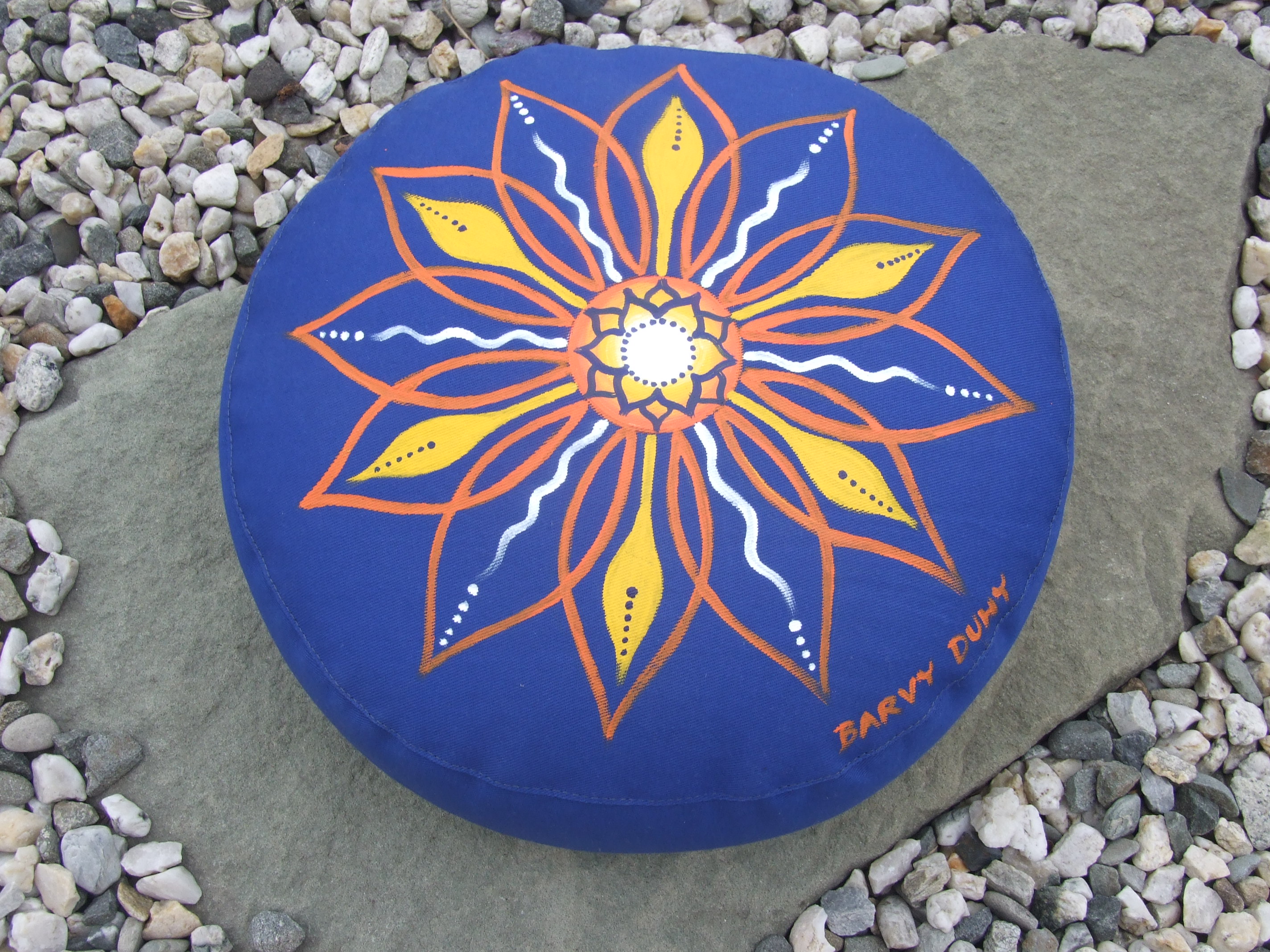 12-květ meditační polštář na modré