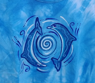 Delfíni modrá batika unisex