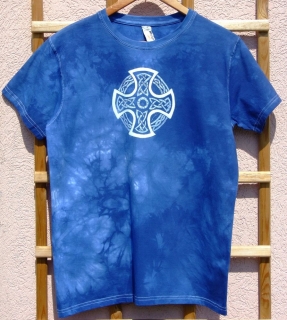 Keltský kříž modrá batika