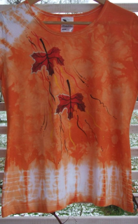 Listy oranžová batika dl.r.